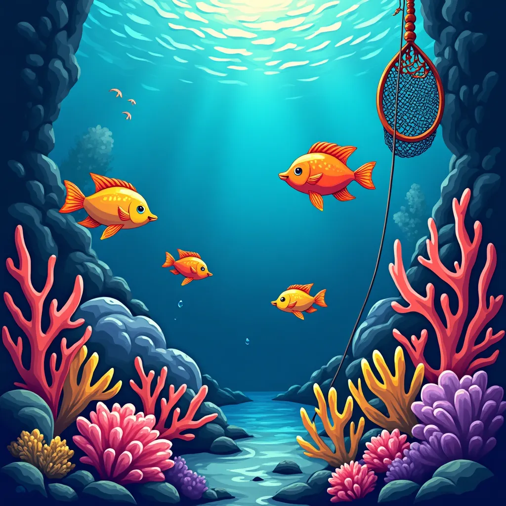 PinUp fishing game underwater scene